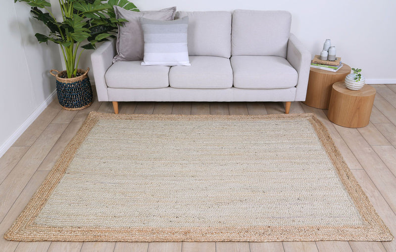 Hampton Light Pink Boarder Jute Rug 230x320cm