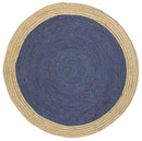 Hampton Navy Blue Centre Jute Rug 240x240cm Round