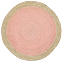 Hampton Pink Centre Jute Round Rug 240x240cm Round