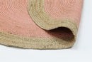 Hampton Pink Centre Jute Round Rug 240x240cm Round