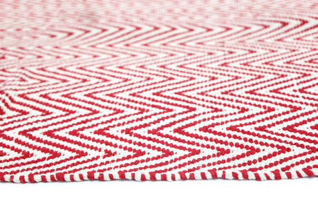 Illusion Red Natural Cotton Rug 160x230