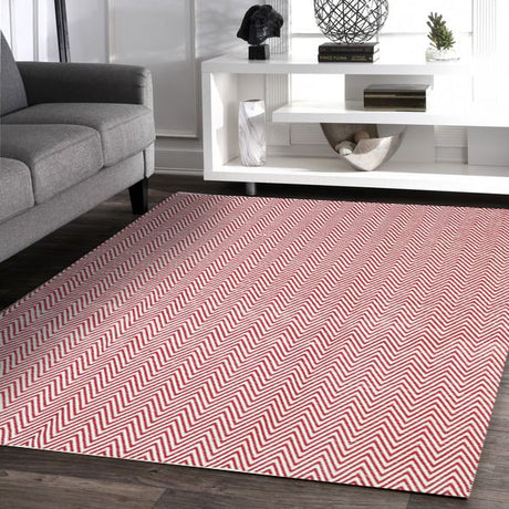 Illusion Red Natural Cotton Rug 160x230