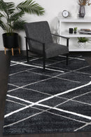 Windjana Abstract Stripe Charcoal Rug 160x230cm