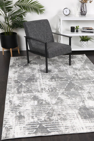 Windjana Transitional Geometric Silver Rug 160x230cm