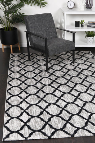 Windjana Lattice Charcoal Rug 160x230cm