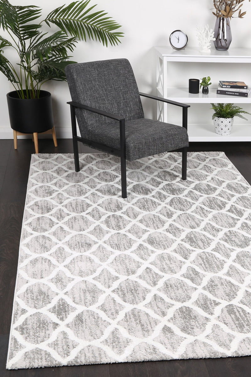 Windjana Lattice Silver Rug 160x230cm