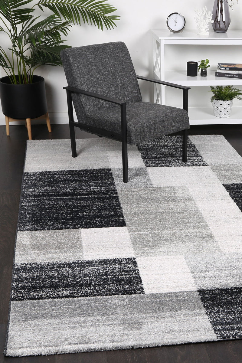 Windjana Abstract Geometric Grey Rug 160x230cm