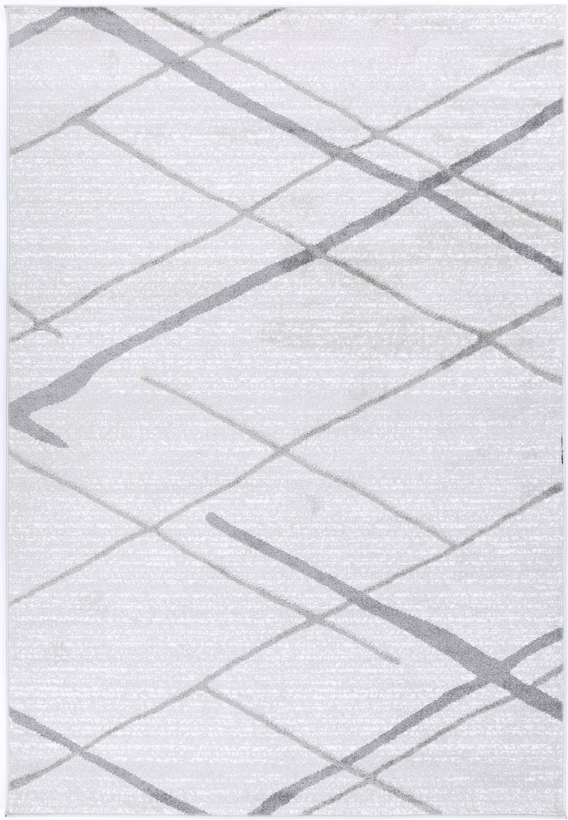 Windjana Abstract Stripe Silver Rug 200x290cm