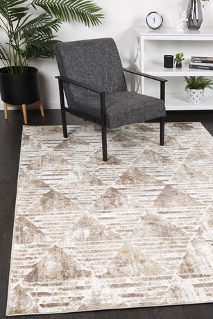 Windjana Transitional Geometric Latte Rug 200x290cm