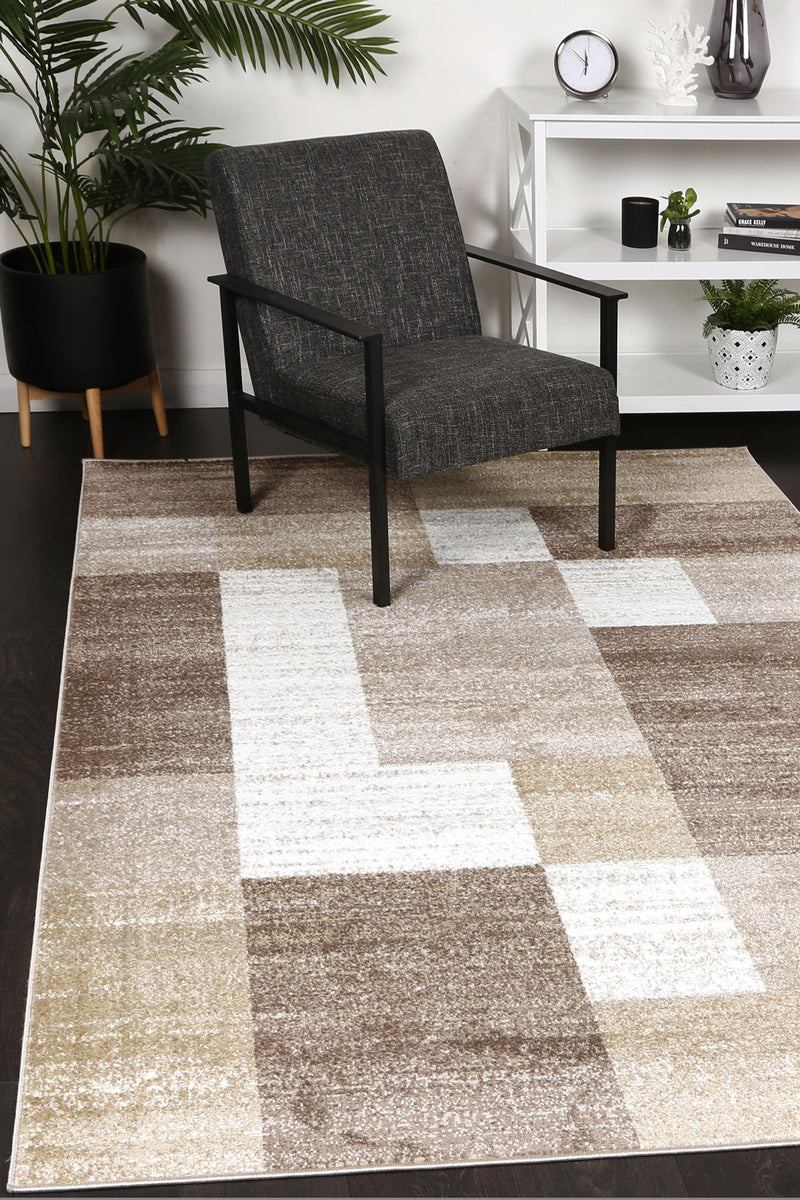 Windjana Abstract Geometric Beige Rug 200x290cm