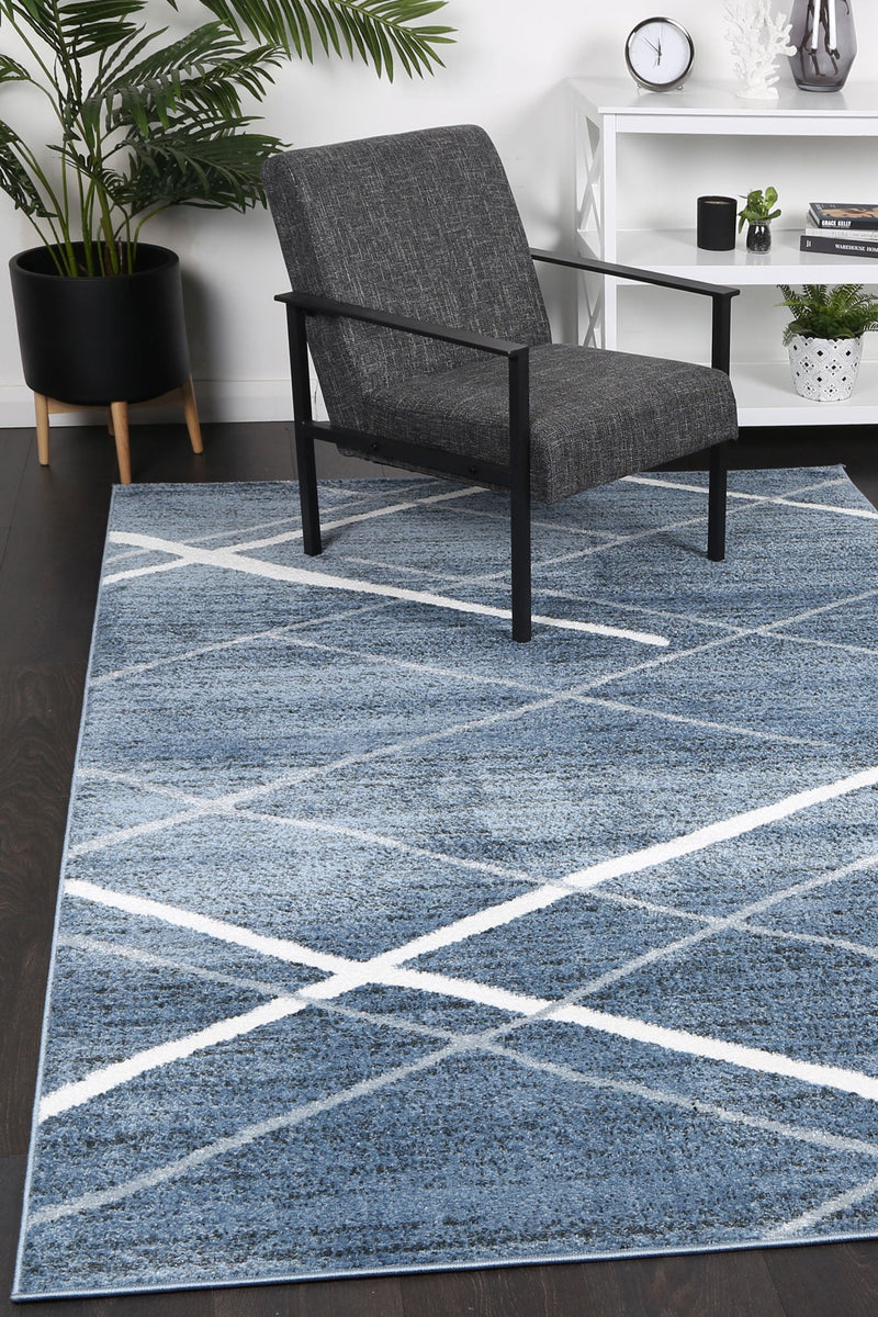 Windjana Abstract Stripe Blue Rug 240x330cm