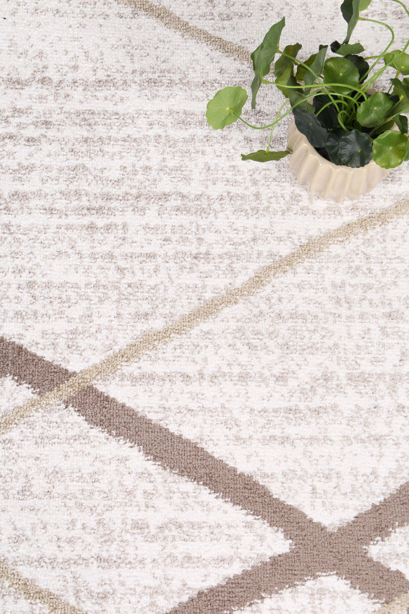 Windjana Abstract Stripe Latte Rug 240x330cm