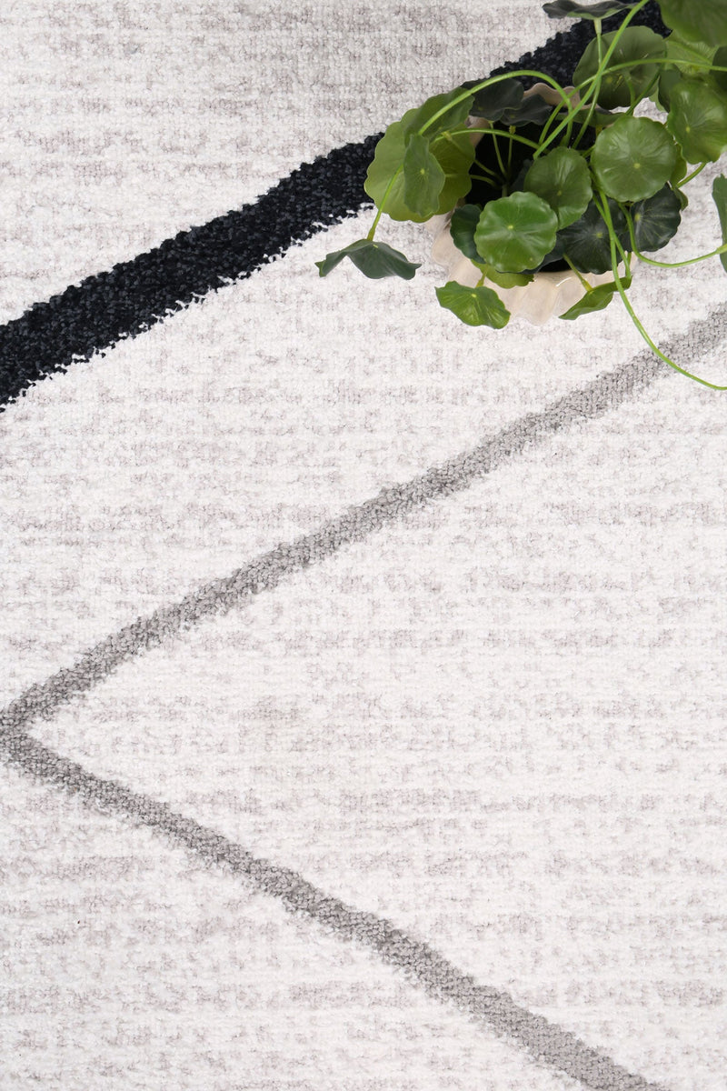 Windjana Abstract Stripe White Rug 240x330cm