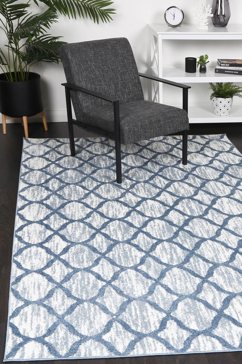 Windjana Lattice Blue Rug 240x330cm