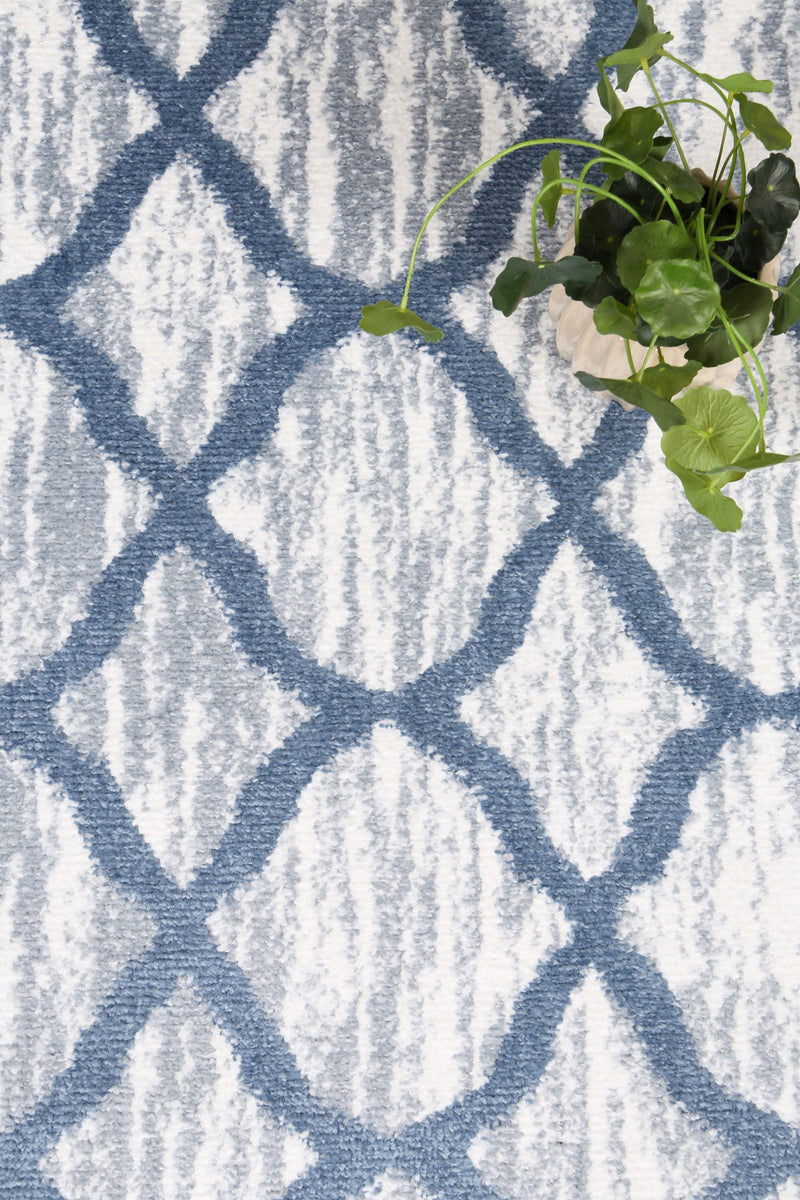 Windjana Lattice Blue Rug 240x330cm