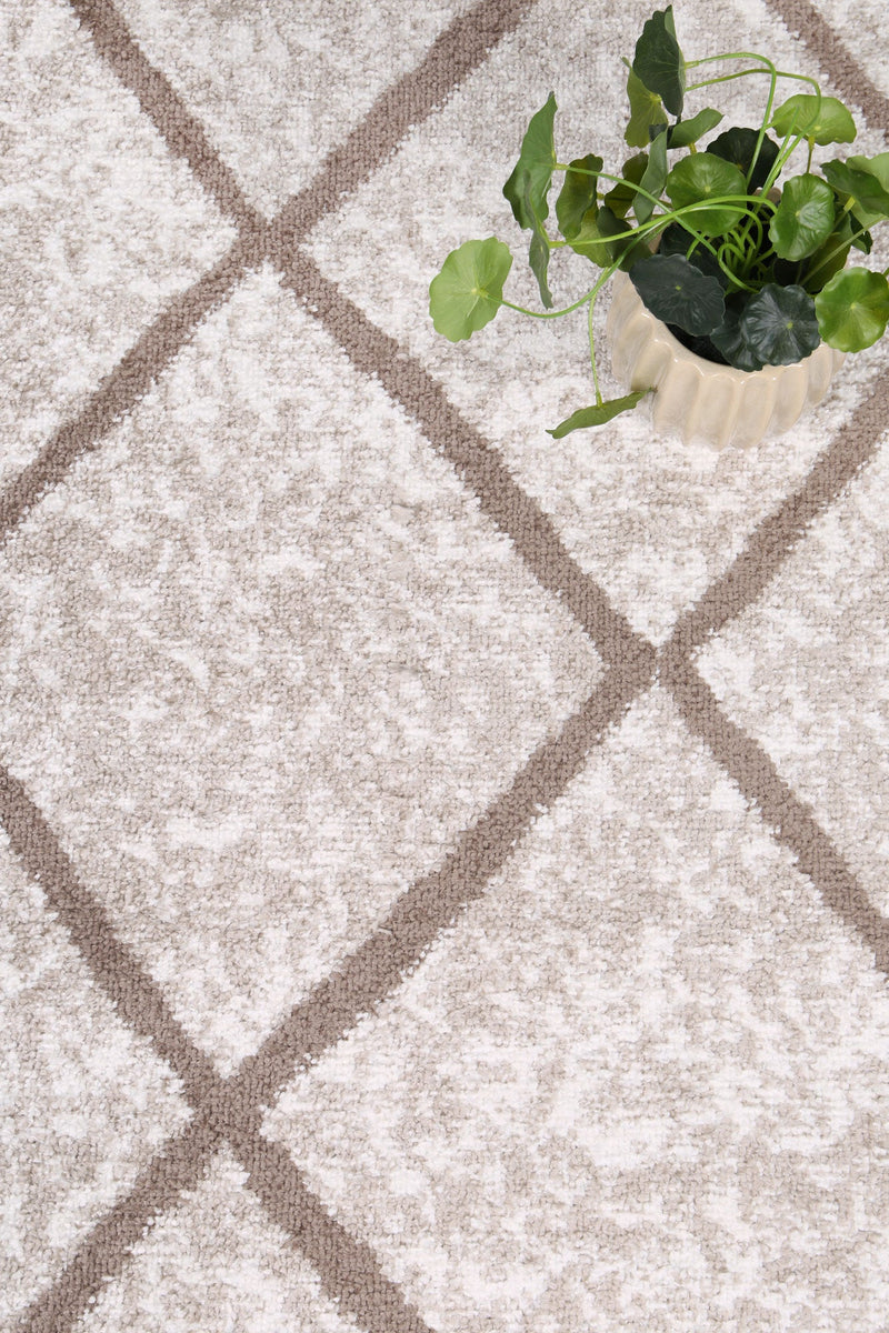 Windjana Diamond Latte Rug 280x380cm