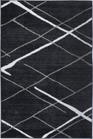 Windjana Abstract Stripe Charcoal Rug 280x380cm