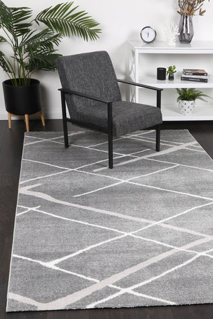 Windjana Abstract Stripe Grey Rug 280x380cm