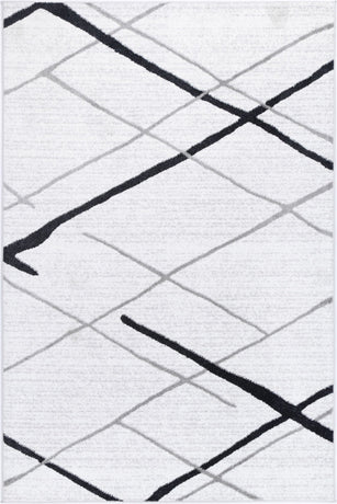 Windjana Abstract Stripe White Rug 280x380cm