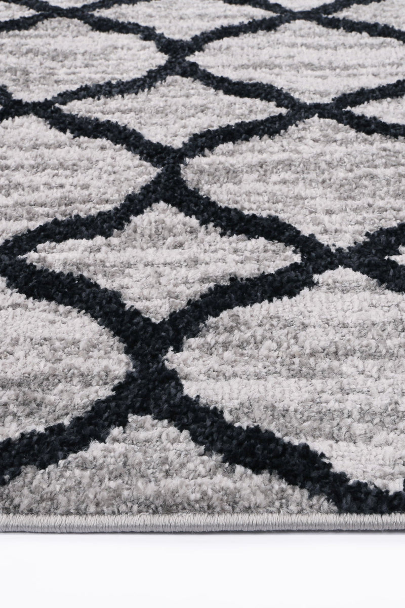 Windjana Lattice Charcoal Rug 280x380cm