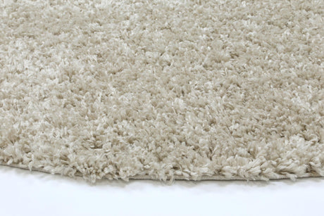 Alpine Shaggy Beige Rug 160x160 cm Round