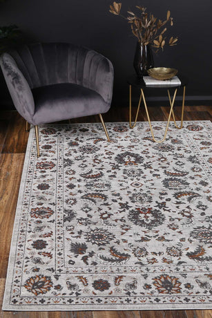 Isaiah Dark Grey Floral Rug 120x170cm