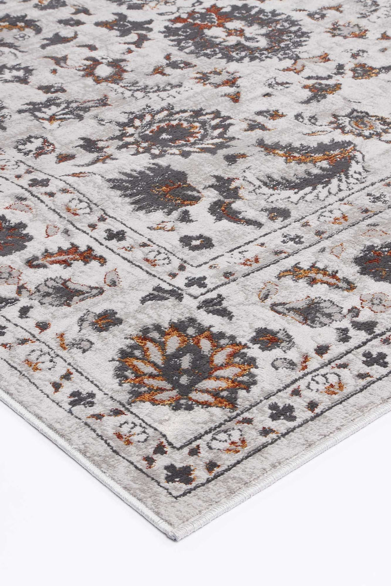 Isaiah Dark Grey Floral Rug 120x170cm