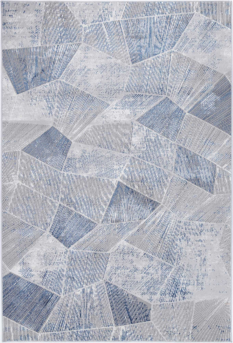 Isaiah Grey Blue Tiled Geometric Rug 120x170cm