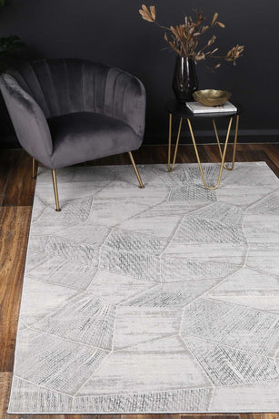 Isaiah Grey Tiled Geometric Rug 120x170cm