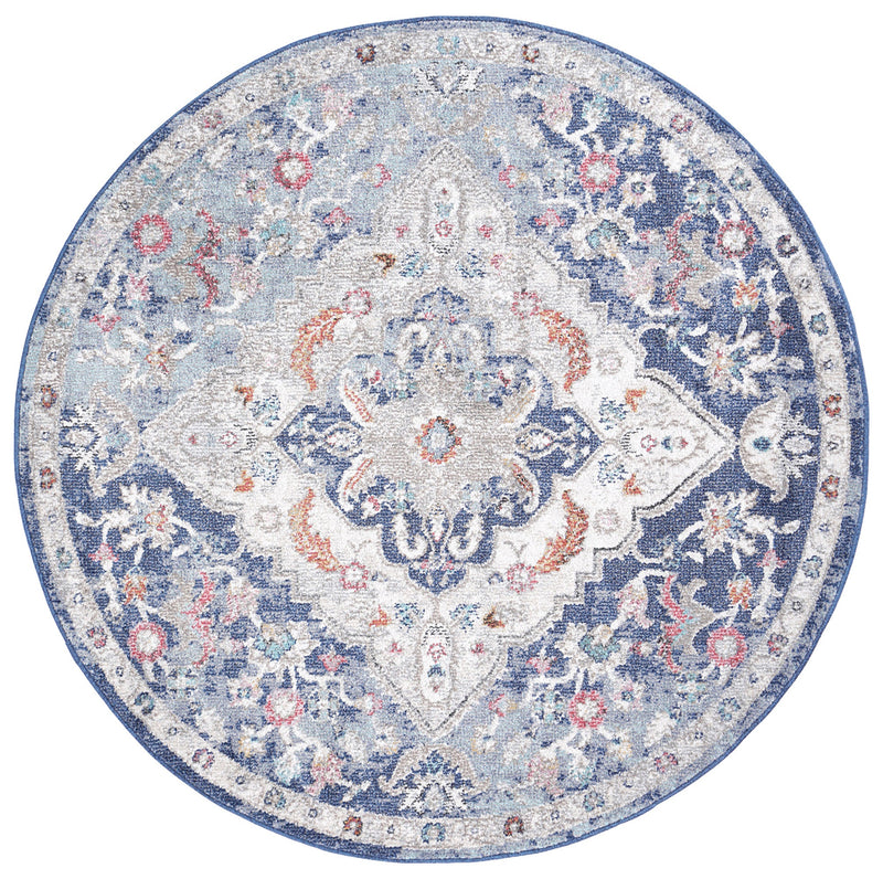 Alexander Transitional Navy Multi Rug 160x160cm