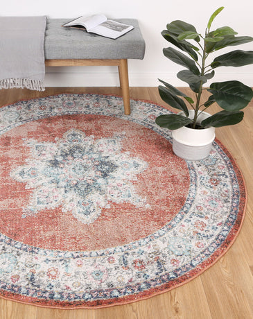 Brentwood Transitional Rust Rug 160x160cm