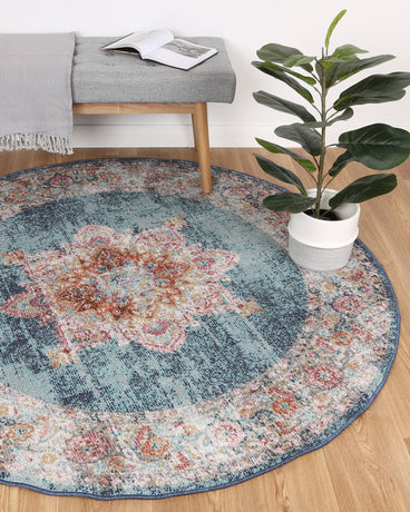 Brentwood Transitional Navy Rug 160x160cm