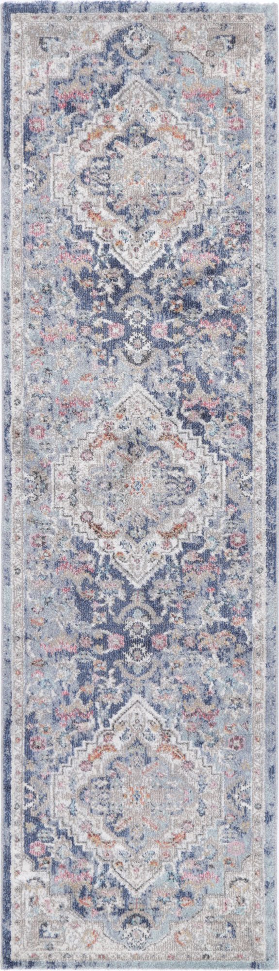 Alexander Transitional Navy Multi Rug 80x300 cm