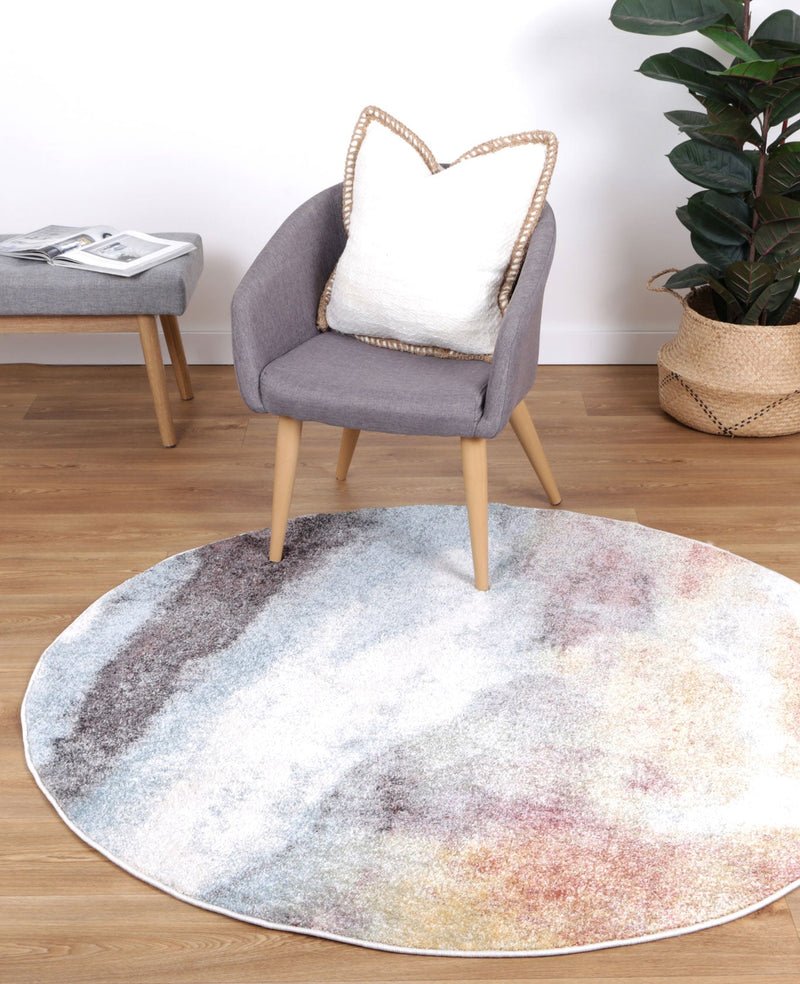 Windsor Water Art Multi Round Rug 160x160cm