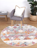 Windsor Tiled Multi Round Rug 160x160cm