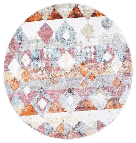 Windsor Tiled Multi Round Rug 160x160cm