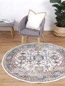 Windsor Boarder Cream Round Rug 200x200cm