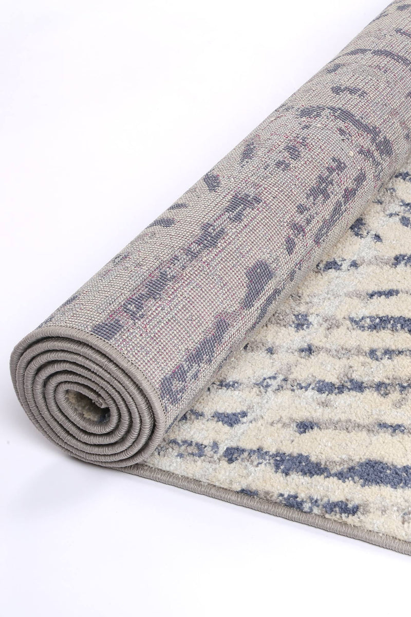 Palermo Vallo Grey Blue Rug 240x330cm