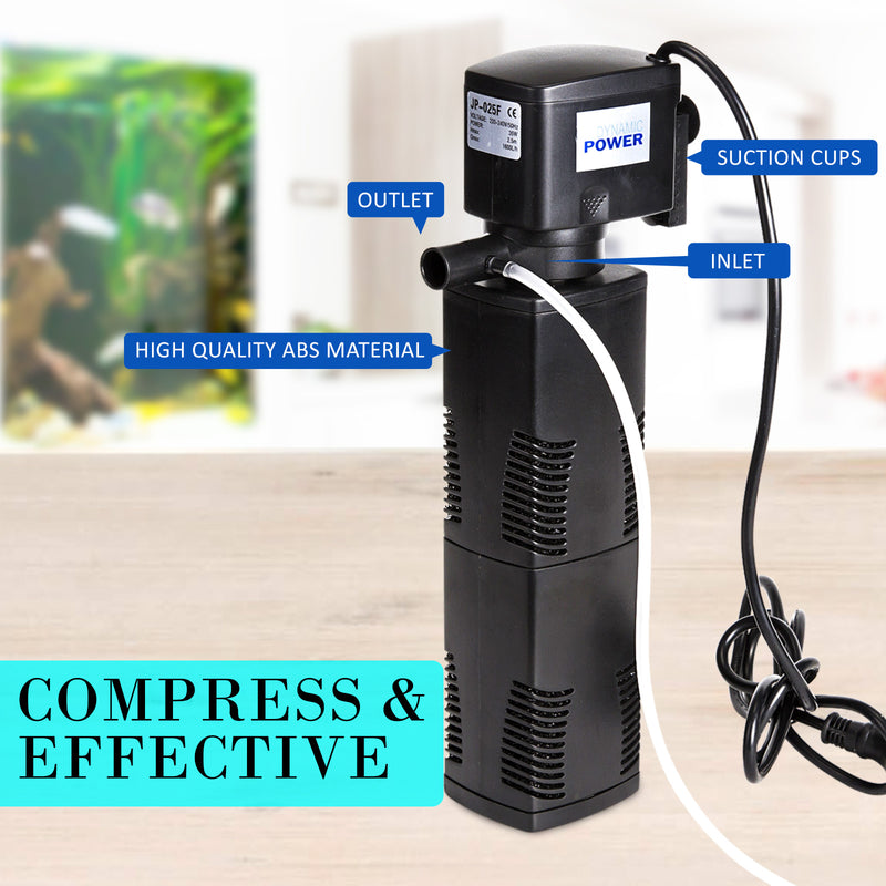 Dynamic Power Aquarium Submersible Filter 1600L/H 35W 2.5m Pond Pump