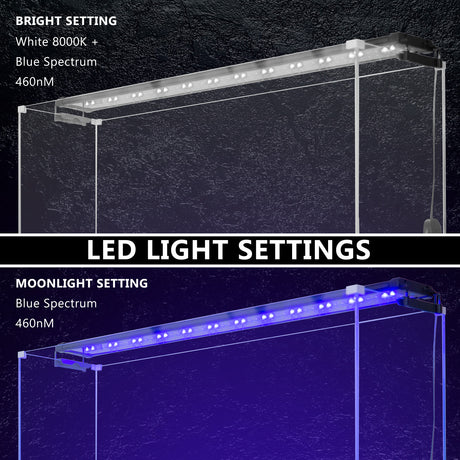 Dynamic Power 27W Aquarium Blue White LED Light for Tank 95-115cm