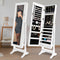 La Bella White Mirror Jewellery Cabinet LOWE 146cm Organiser 2 Drawers