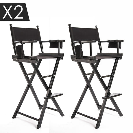 La Bella 2 Set Black Folding Tall Chair DARK HUMOR Movie Director 75cm