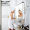 La Bella White Bathroom Mirror Cabinet Wall Twin Door Shaving Storage 60 x 72 cm