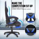 La Bella Blue Gaming Office Chair Epic Ergonomic Racing Footrest