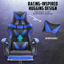 La Bella Blue Gaming Office Chair Epic Ergonomic Racing Footrest