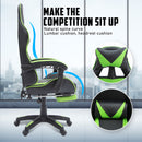 La Bella Green Gaming Office Chair Epic Ergonomic Racing Footrest