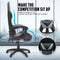 La Bella Grey Gaming Office Chair Epic Ergonomic Racing Footrest