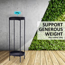 La Bella 2 Set 80cm Black Plant Stand Planter Shelf Rack 2 Tier Steel