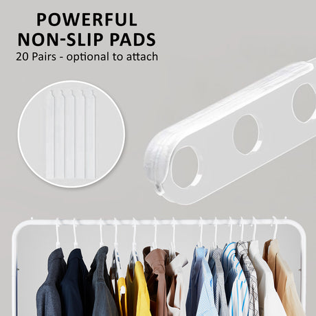 WING 50 Set White Plus Hanger Multiple Clothes Rack Organizer Foldable