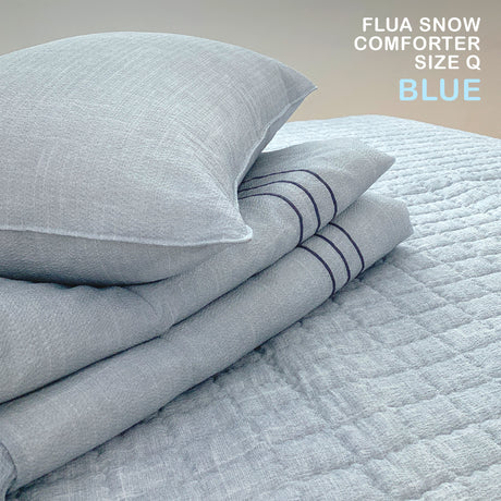 Saesom Double Blue Flua Snow Comforter Set Cool Lightweight Quilt Bedspread Bedding Coverlet